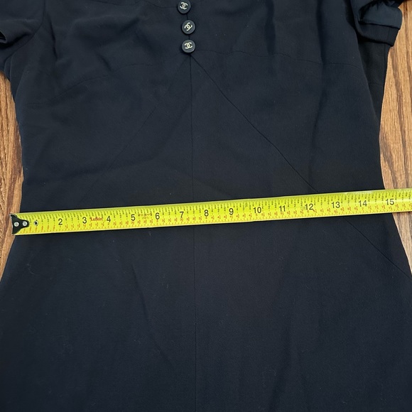 🔥VINTAGE CHANEL: Designer Navy “CC" Button Dress - Picture 12 of 14